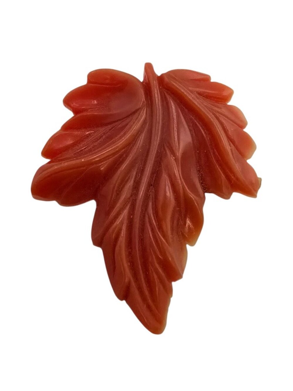 Vintage Early Molded Plastic Leaf Dress Clip (A9187)